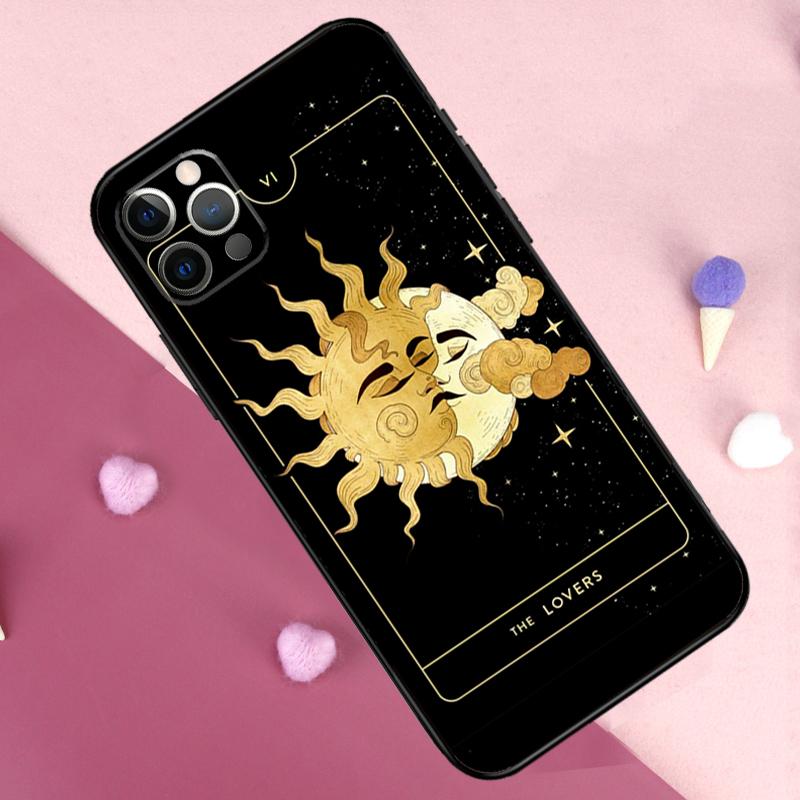 Crescent Moon Sun Phone Case For IPhone 18 17 Pro Max 11 14 15 16 Pro Max Plus 12 13 Mini 16e 17 Air Back Cover