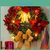 Elegant Handcrafted Red Cross Star Lantern Christmas Wreath With Jesus And Virgin Mary Festive Holiday Decor