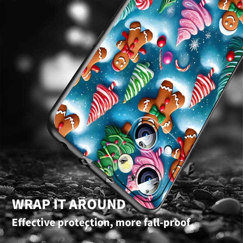 Christmas cartoon pattern Phone Case For Apple iPhone 17 16 16E 15 14 13 12 11 Pro Max Plus Black Soft Silicone