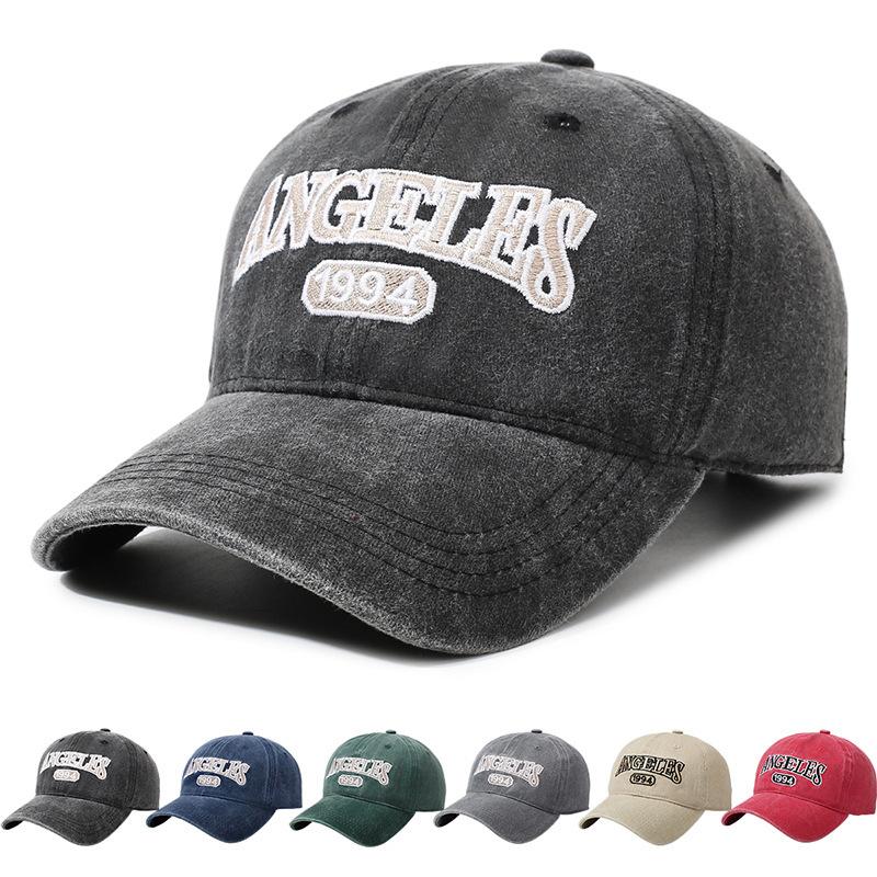 American washed sunshade cap retro new letter small baseball cap women's versatile spring face casual men