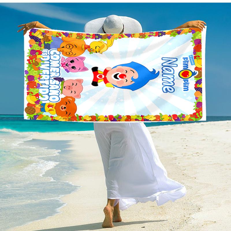 Personalized Customized Proof Beach Towel with Plim Plim Pattern - Soft, Absorbent,quick-drying,perfect Swimming,camping&bathing
