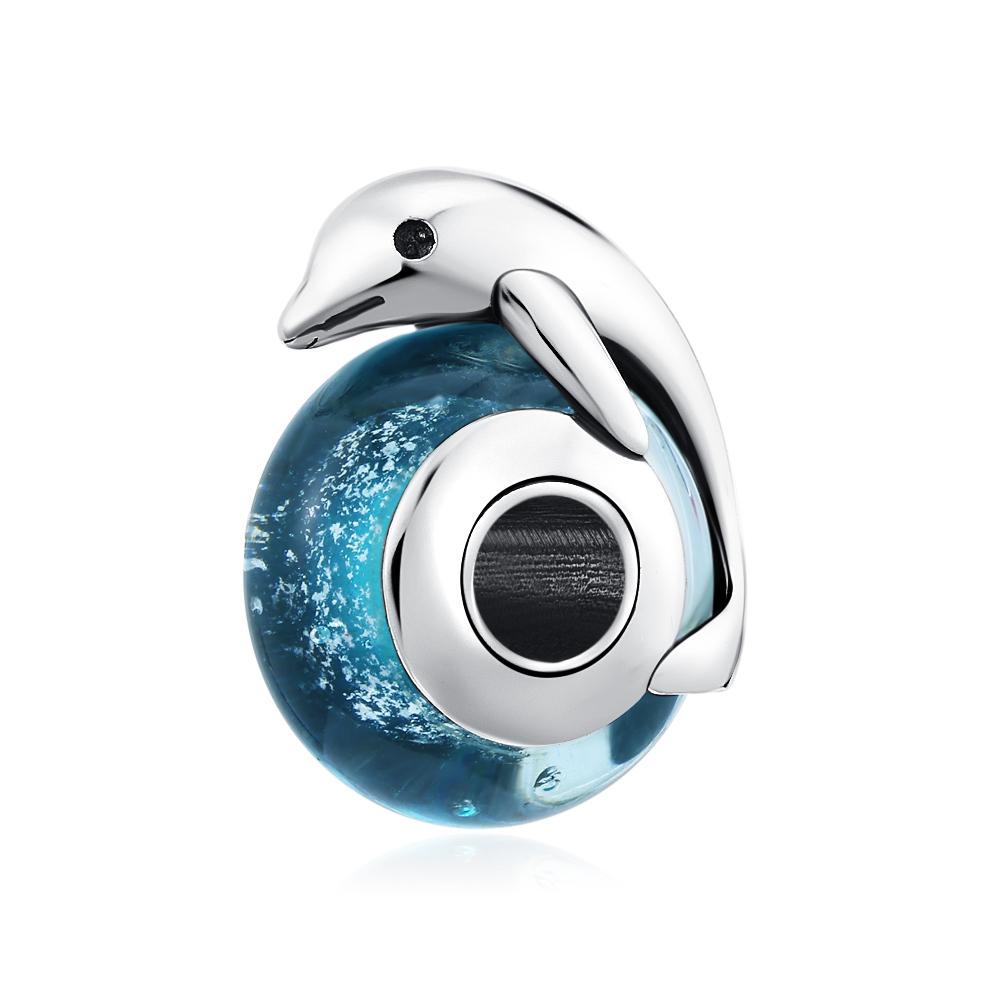 New 925 Silver Charm Fit Bracelet Accessories Women Jewelry Blue Ocean Series Mermaid Sea Shell Octopus