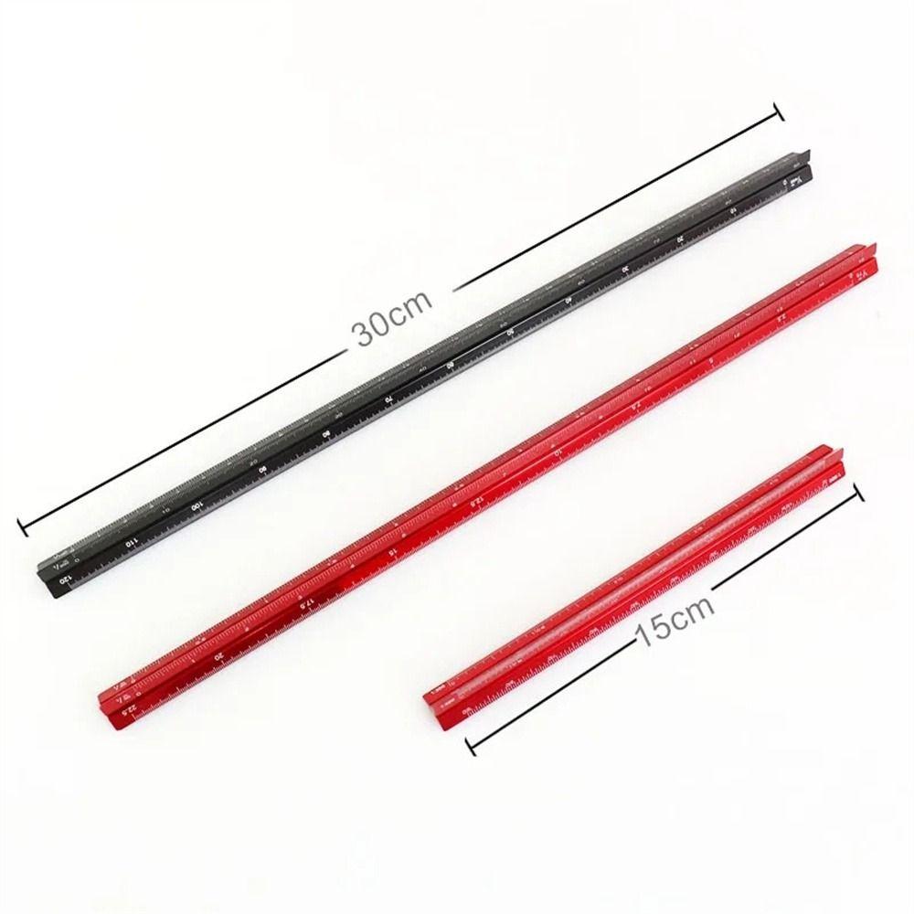 Smoothly Triangular Scale Ruler Multi-function Metal Ruler Measuring Ruler  Drawing Tools