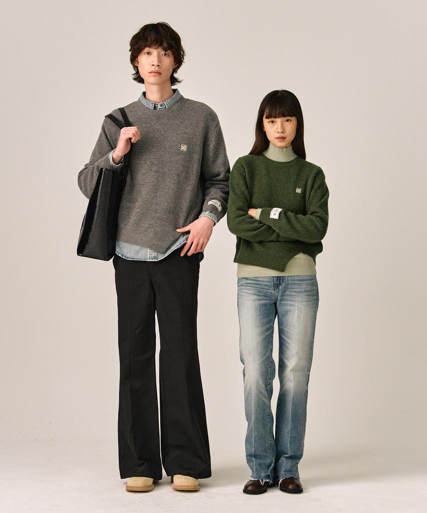 Seteo Dublin Asymmetrical Cashmere Blend Knit Olive Khaki (Type B)