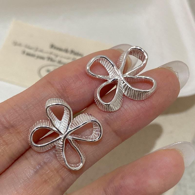 925 Sterling Silver Vintage Earrings For Women Trendy Simple Sparkling Flower Earring Jewelry Prevent Allergy Party Accessories