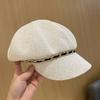Korean Fashion Sequins Octagonal Hat Women Summer Hollow Breathable New Peaked Cap Face Slimming Visor Hat