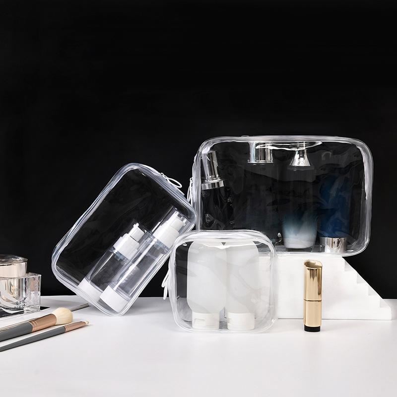 Transparante cosmetische tas Pvc Vrouwen Ritssluiting Transparante make-uptassen Beauty Case Reismake-up Organizer Opslag Bad Toilettas Waszak