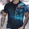 Maglietta con Stampa Tigre 3D Animale Magliette da Uomo Estive a Maniche Corte Pullover da Uomo Oversize Magliette Casual Top T-shirt Abbigliamento da Uomo