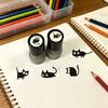 Cute Black Cat Stamp Set Self-Inking Light-Sensitive Stamps for Notebooks Cards Planners Creative DIY Craft Tool for Kids Adults Teacher Rewards