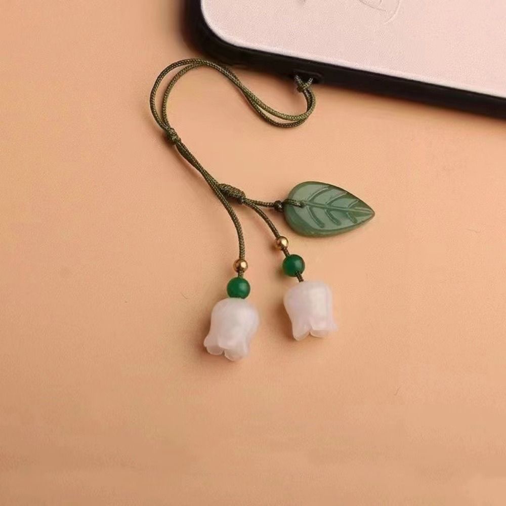 Flower Lucky Cellphone Pendant Chain Short Style Chinese Style Phone Pendant  Bag Pendant