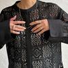 Spring Shirt Women Lace Blouse Long Sleeve Fashion Tops Tees Loose Tees New White