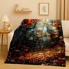 Mooie Natuurlijke Scenery Zee Lucht Boom Flanellen Deken, Ultrazacht Warm Pluche Plaid voor Huis Slaapkamer Bed Bank Cover Kinder Cadeau