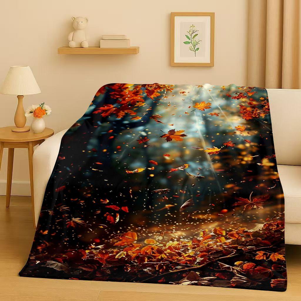 Mooie Natuurlijke Scenery Zee Lucht Boom Flanellen Deken, Ultrazacht Warm Pluche Plaid voor Huis Slaapkamer Bed Bank Cover Kinder Cadeau