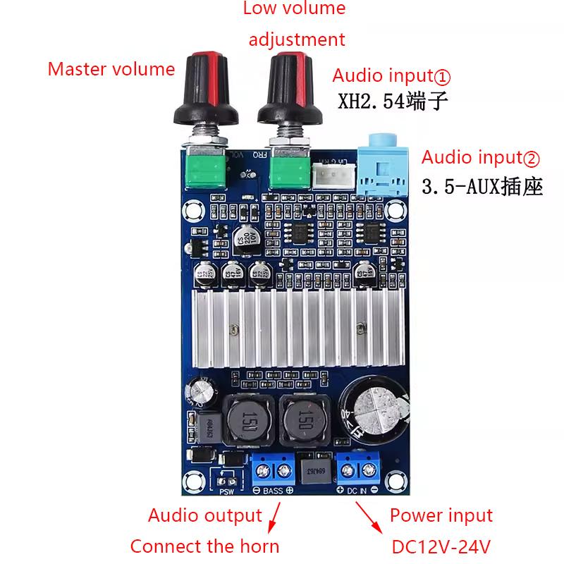 TPA3116D2 Subwoofer Amplifier Board DC 12-24V mono Digital Audio Amplifier Power Amplifier Board for Home Audio Car Speakers DIY