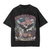 USA Flag Years Anniversary Graphic Print Tshirt Women Men Vintage Washed Oversized Top Cotton Solf Summer New Tee