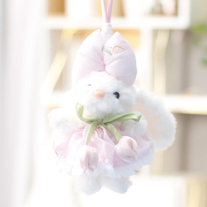 Plush Bunny Keychain With Flower Design For Girls Gift Collection