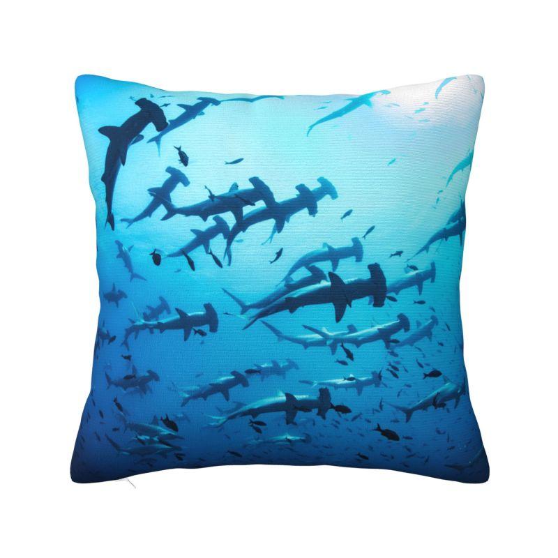 Fashion Ocean Animal Shark Cushion Covers Xcm Polyester Pillow Case Sofa Chair Square Pillowcase Decoration