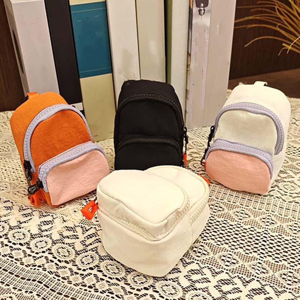 Mini Oxford Cloth Hanging Neck Coin Purse Mini Earphone Bag Simple Portable Small Small Pendant Key Pouch with Lanyard