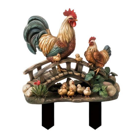 Țepuș de Grădină Animal din Acril 2D, Broască Cocoș Girafă Ciupercă Semn de Artă pentru Curte, Semn Decorativ de Bun Venit pentru Curte Exterioară Gazon Cale