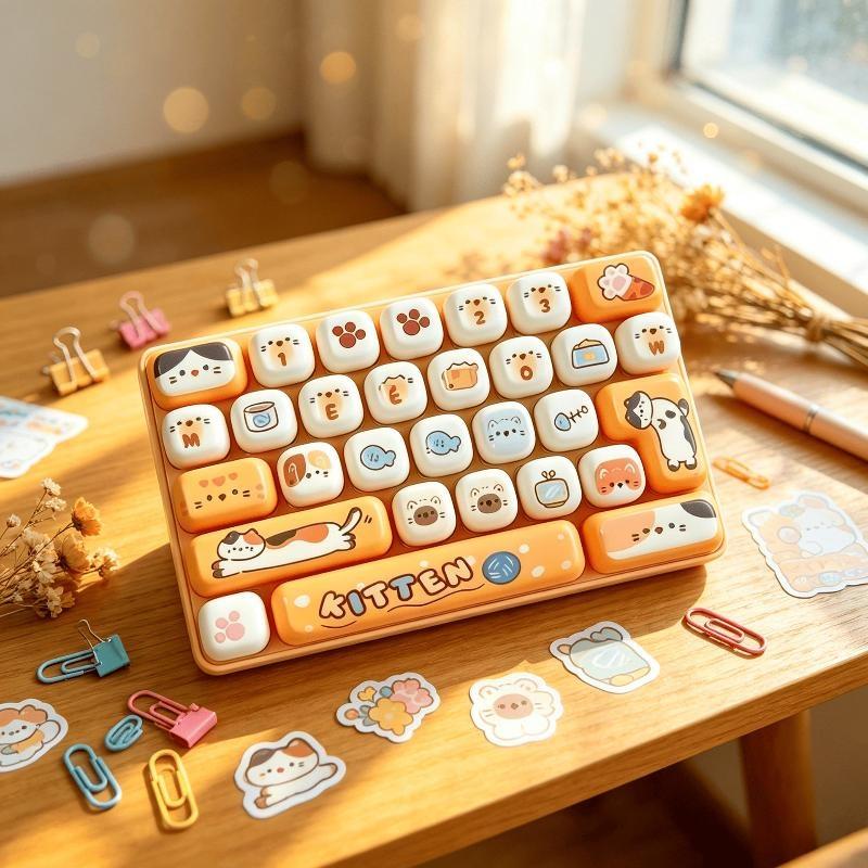 26 Grids Cute Mini Keyboard Keychain Stress Relief Toy Soft Fidget Toy for Desktop Decor Anxiety Relief for Adults Kids