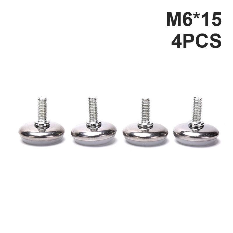 4stk M6 M8 15/20/25 mm justerbare stålmøbelben Anti-skli bunnbord