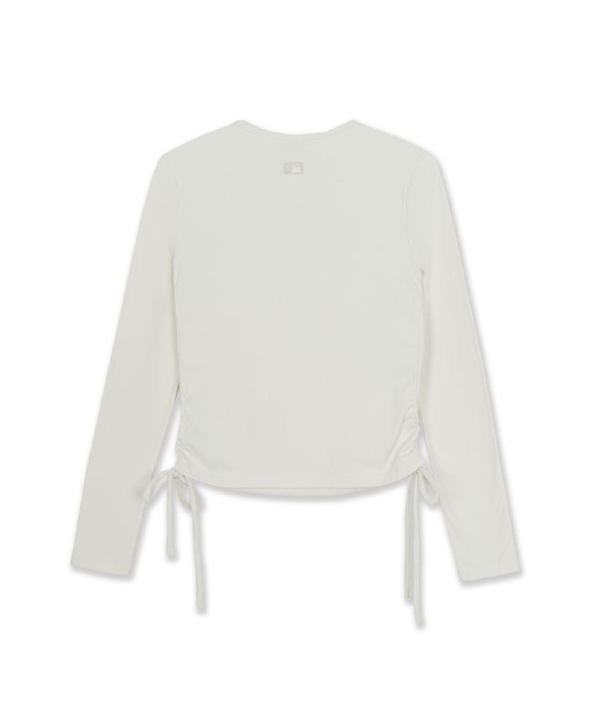 Emelbi Women'S Basic Cutout Slim Semi-Crop Long Sleeve T-Shirt Ny (Cream)