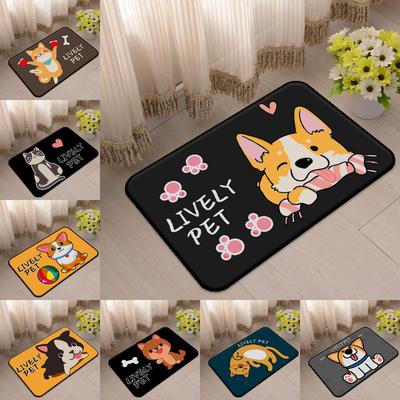 Tapis de porte adorable avec impression d'animaux - Tapis d'entrée antidérapant pour la décoration de la maison - Motif animal mignon - Tapis de sol imperméable avec design ludique