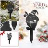 Metal Santa Claus Garden Stake Christmas Yard Decoration Metal Art Outdoor Ornament Festive Holiday Lawn Decor Metal Craft Stake