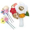 Hair Ornament Set Kanzashi Ceremony Furisode Graduation Ceremony Yukata Flower Flower Hair Accessories White Red Yellow 3-piece Kk-063 Tsumami-zaiku