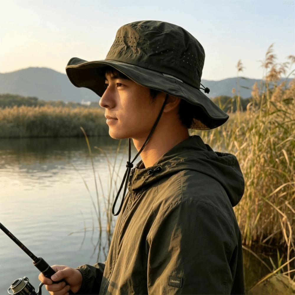 Quick Dry Sun Protection Bucket Hat Breathable Mountaineering Cap Wide Brim Fisherman Hat Hiking