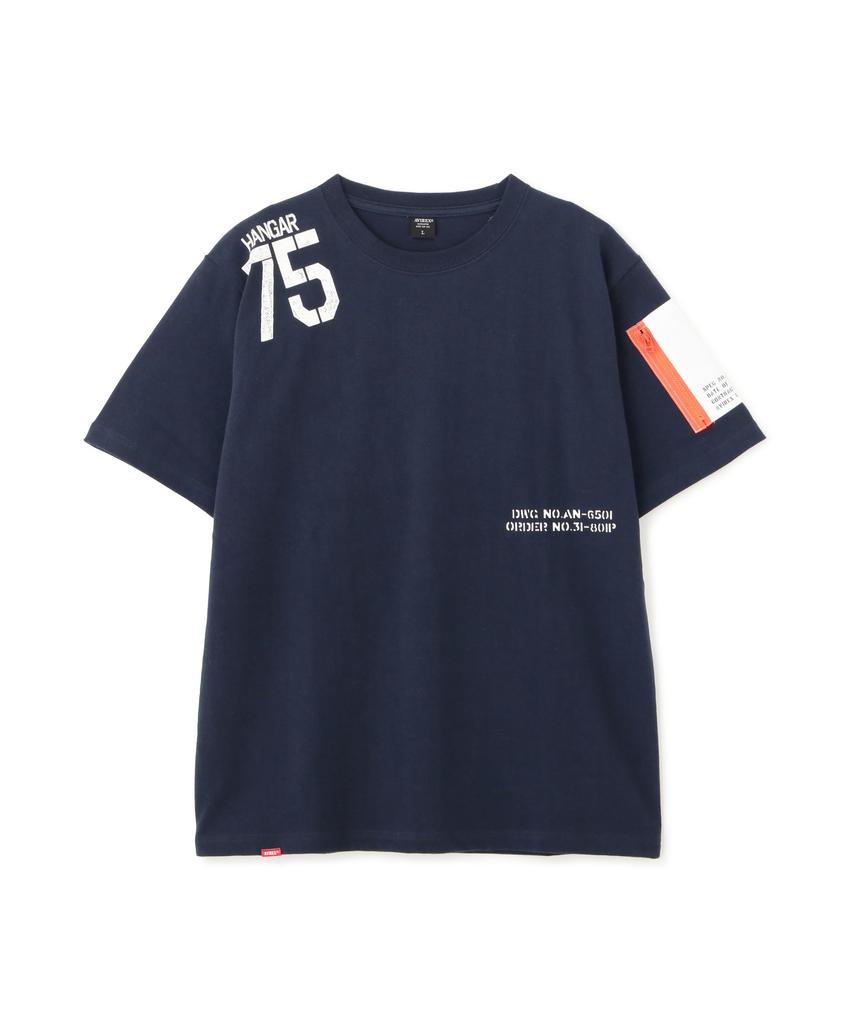 AVIREX REMODEL DESIGN CREW NECK T-SHIRT(WEB&DEPOT Exclusive) XL Navy 783-3934025