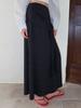 Etmont 2-Way Tie Long Skirt, Black