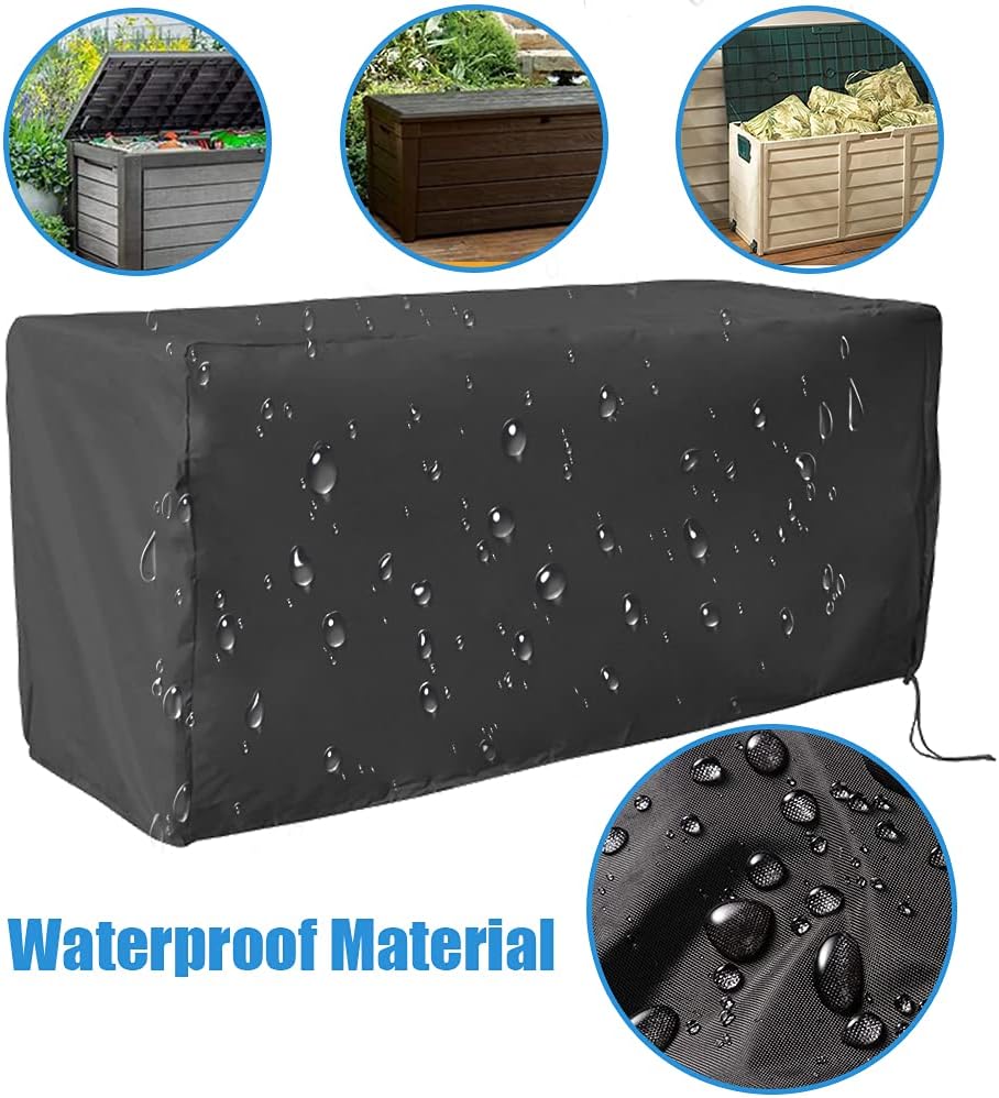 Große Terrassenbox-Abdeckung, wasserdicht, strapazierfähig, für den Innenhof, Fußhocker, für jedes Wetter im Freien, passend für Keter Suncast Lifetime