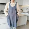 Baumwoll-Leinen Kreuzrücken-Schürze für Damen Herren Koch Japanischer Stil Schürzenkleid mit Taschen zum Kochen Backen Gartenarbeit