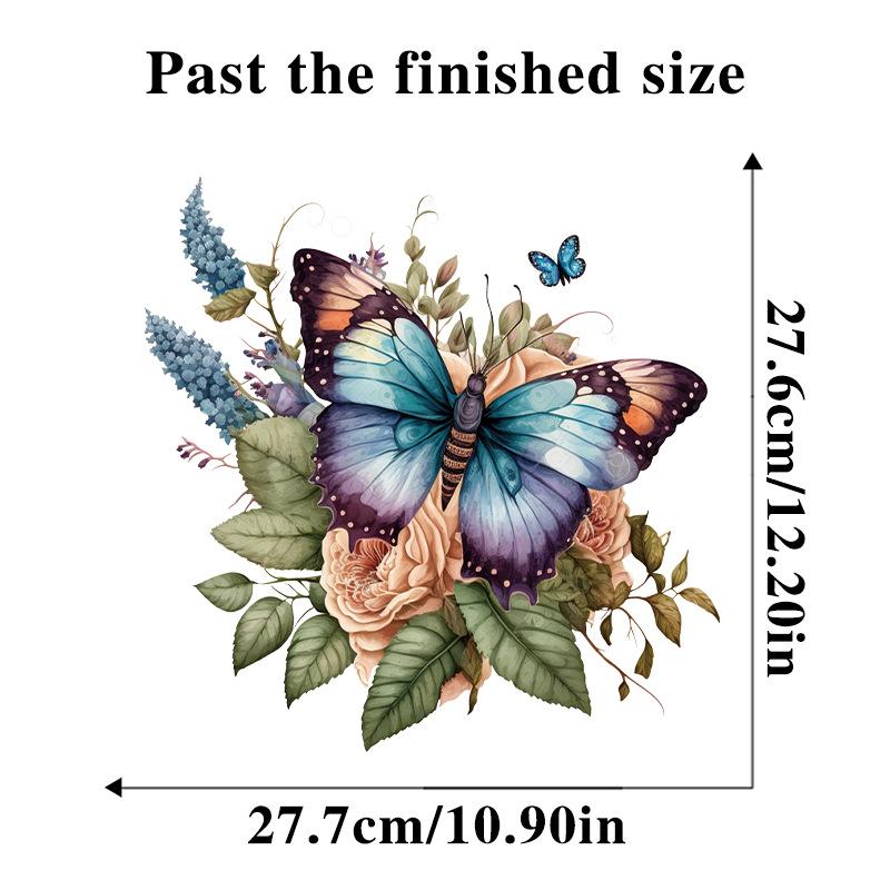 Hand-painted Butterfly Flower Wall Sticker for Bathroom Toilet Lid Decoration Waterproof Self-adhesive Vinyl Toilet Sticker