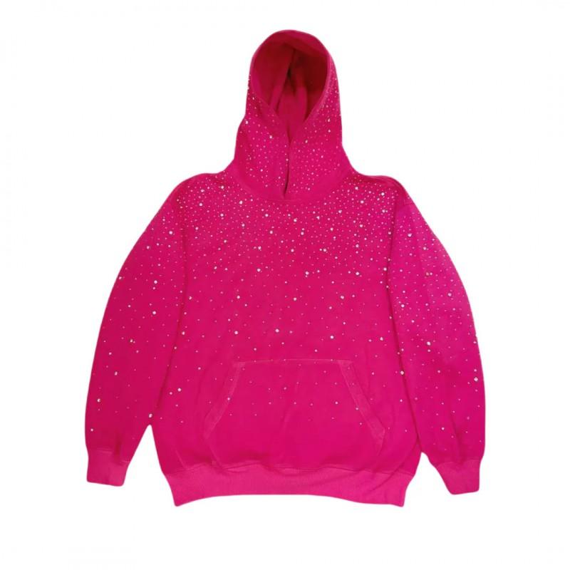 Mit Nieten Sternenhimmel Kapuzen-Reißverschluss-Sweatshirt Unisex Streetwear Oversized Langarm Pullover