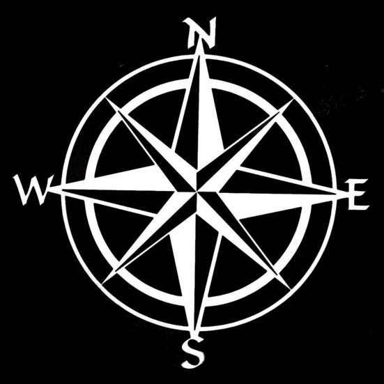 Compass Pattern Car Decal Reflective Truck Window Decoration Sticker