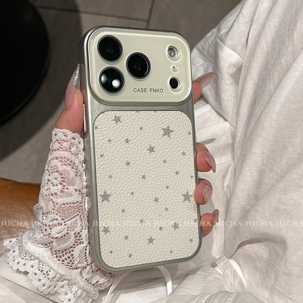 Applicable To Apple 17 Mobile Phone Case Korean New 16promax Trend Creative High-end Sense Apple 15 Gray Stars