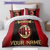 Custom Name AC Milan2 Pattern Bedding Quilt Set  Home Decoration  Gift (1 * Duvet Cover + 2 * Pillowcase  Without Core)