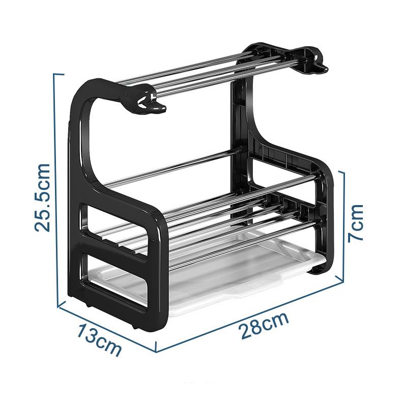 Kitchen Drain Rag Rack Wall-mounted Punch-free Countertop Rack To Dry Sponge Dish Cloth Rack Storage Storage KTY