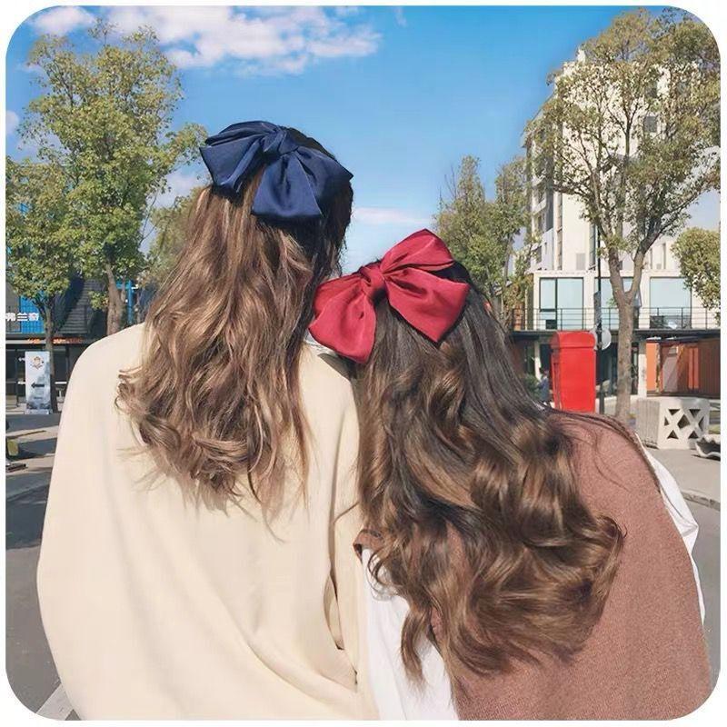 Chic Satin Ribbon Hairpins With Large Bow For Stylish Women And Girls