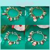 Christmas Charm Bracelet For Women With Snowflake Deer Santa Pendant Handcrafted