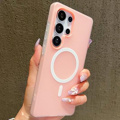 Husă de telefon mată de lux Candy Magsafe cu încărcare wireless pentru Samsung Galaxy S25 Plus S24 FE S23 S22 Ultra 5G, husă magnetică cu bumper