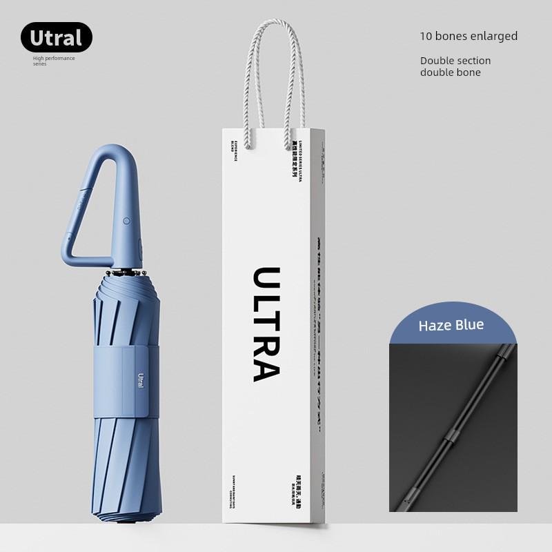 Automatic Ring-Lock Umbrella, Enlarged, Windproof, Reinforced, Thickened, Rainstorm-Specific, Dual-Use for Sun and Rain, Sunshade, Reverse Folding