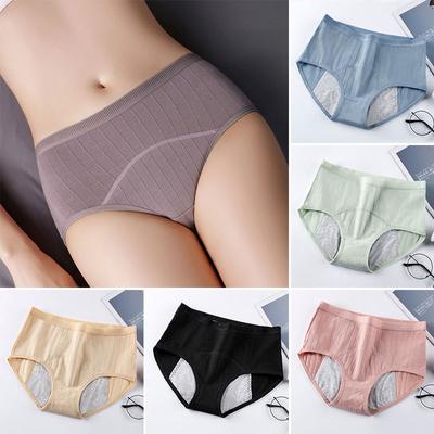 Sieviešu apakšveļa elpojoša vidukļa vidū menstruālās biksītes Kokvilnas biksītes periodiskās bikses necaurlaidīgas