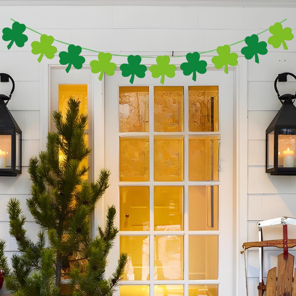 Irish Party Banner Decorations Set Shamrock Letter Banner Hanging Swirl Decor for Christmas Tree Home Craft Party Decor