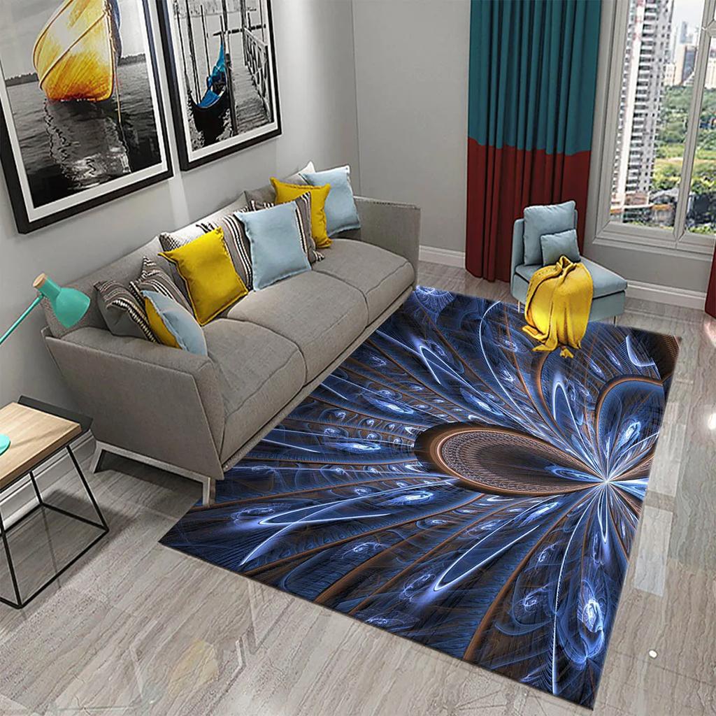 3D Peacock Carpet for Living Room Bathroom Home Decor Sofa Table Rug Anti Slip Chair Cushion Lounge Mat Bedroom Balcony Area Mat