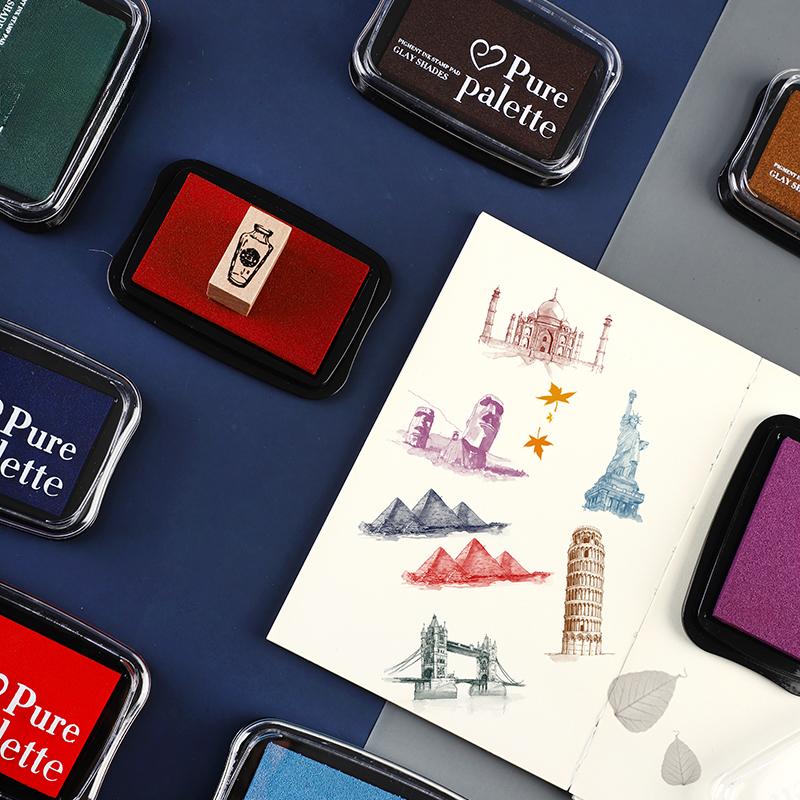 12 Colors Vintage Style Handmade DIY Craft Oil Based Ink Pad for Fabric Wood Paper Scrapbooking Ink pad Finger Painting  