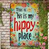 X Inch This Is My Happy Place Iron Sign  Colorful Floral Rustic Style Living Room Kitchen Cafe Bar