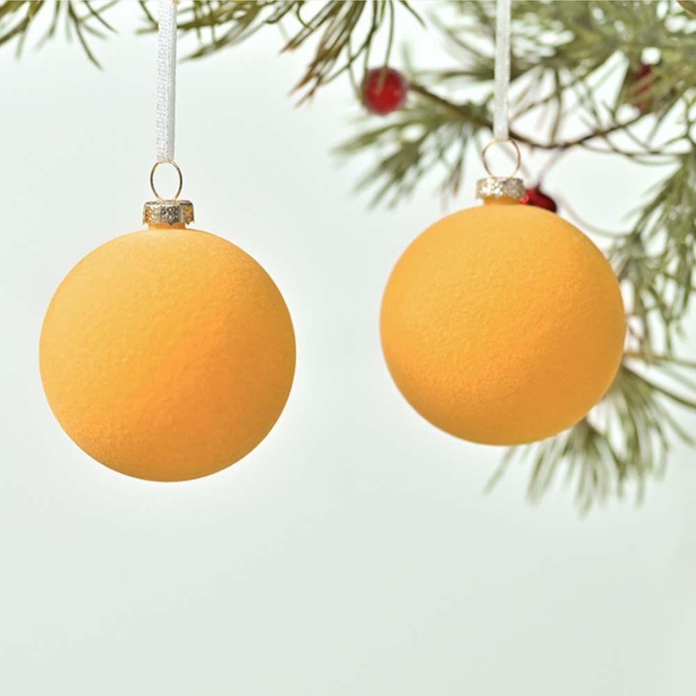 6pcs 6cm Flocked Christmas Ball Pendant Reusable Elegant Xmas Tree Hanging Ornament Shatterproof Christmas Hanging Balls Set
